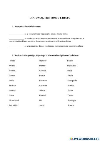 Diptongo, triptongo e hiato