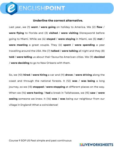 Past simple & past continuous