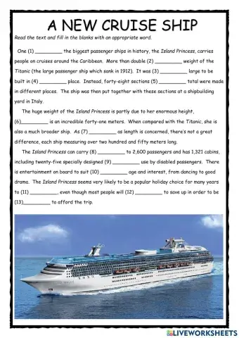 New Cruise Ship FCE Use of English