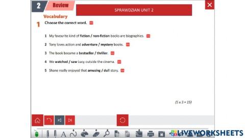 Sprawdzian new enterprise b1 unit 2