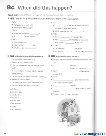 Live Beat 1 Activity book page 64