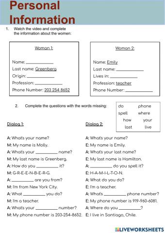 Personal Information