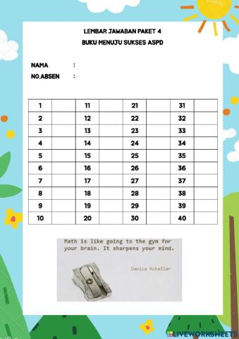 Lembar Jawab Paket 4 Menuju Sukses