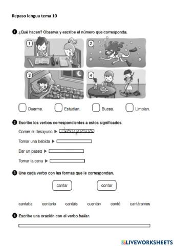 Repaso lengua tema 10