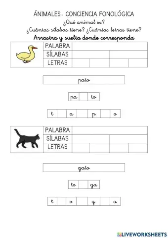 ANIMALES-CONCIENCIA FONOLÓGICA 1