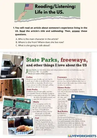 Reading- I love the US.