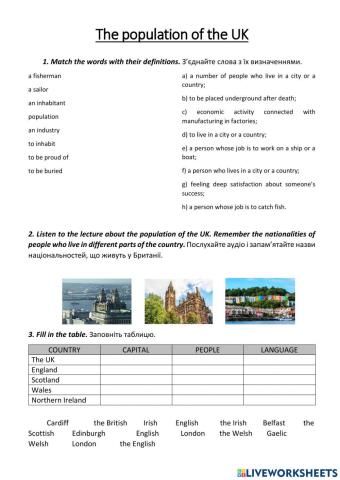 The population of the UK