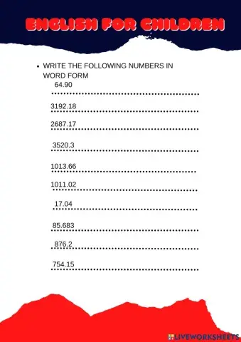 Whole numbers and decimal numbers efc