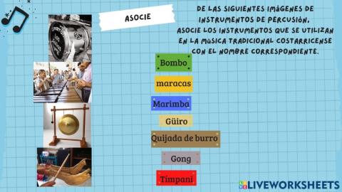 Instrumentos de percusión en música costarricense