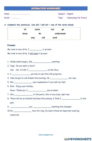 LKPD Interaktif Bahasa Inggris Tentang Expressing the Future