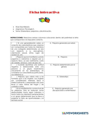 Estereotipos, prejuicios y discriminación