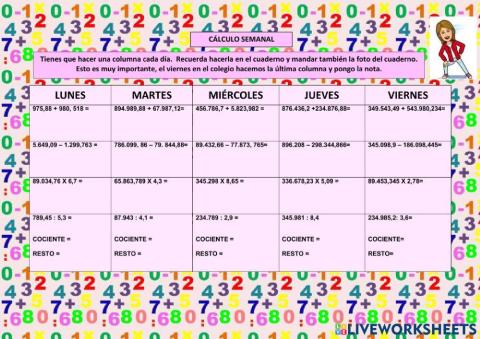 Cálculo con decimales