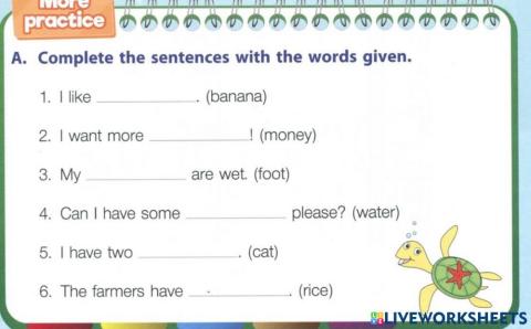 Complete the sentences with the words given.2