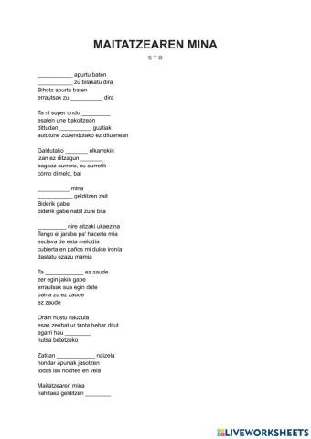 Maitatzearen mina STR