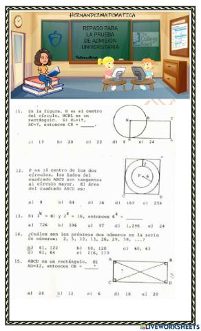 Repaso de College Board (PEAU) Parte I(2) Matemática