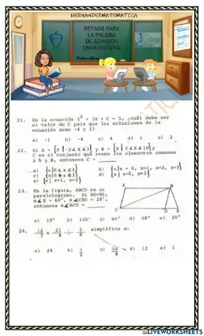 Repaso de College Board (PEAU) Parte I(3) Matemática