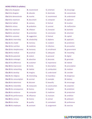 Chuyên đề ôn TN - Stress