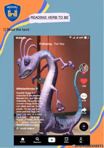 Reading: Verb to be - have got