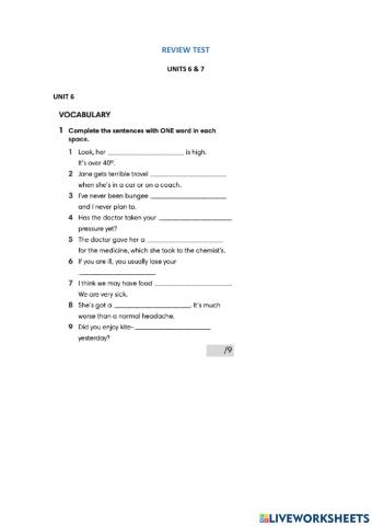 Revision units 6 & 7