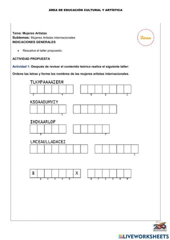 Mujeres Artistas internacionales