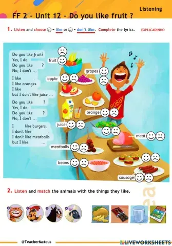 FF 2 - Unit 12 - Do you like fruit ? - Listening