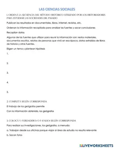 Las Ciencias Sociales - Historia y Geografía