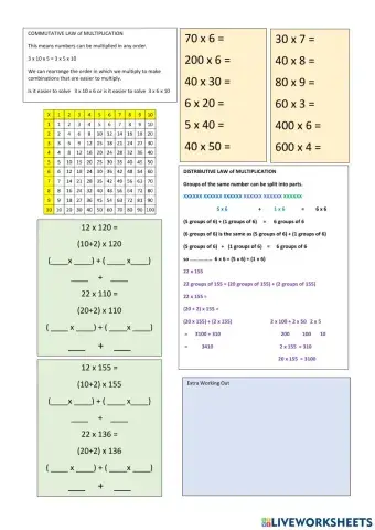 CHILL5 - Multiplication Distributive and Communitive Laws Set 5