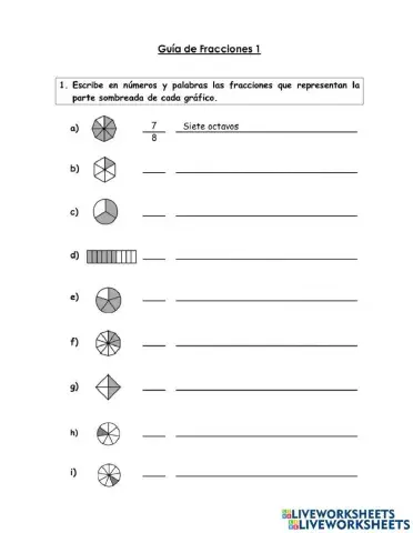 Ejercicio de fracciones