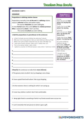 Prepositions in relative clauses