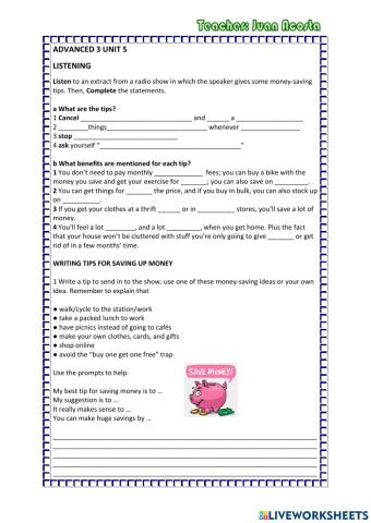 Giving some money-saving tips