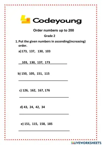 Order numbers