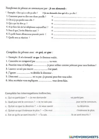 Devoir, ado 4 module 3 leçon 5