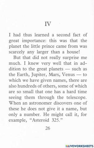 Vocab-The Little Prince 3-Fill in the blank