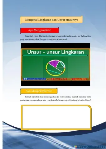 Elektronik Lembar Kerja Peserta Didik 1 ' Mengenal Lingkaran dan Unsur-unsur di dalamnya'