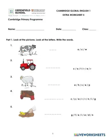 CGE1-Unit 5-Extra Worksheet