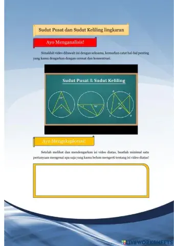 Elektronik Lembar Kerja Peserta Didik 3 'Sudut Pusat dan Sudut Keliling Lingkaran'