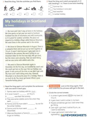 Go getter 3 My holidays in Scotland