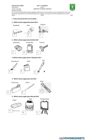 Class 7 unit 1 5th grade