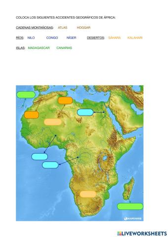 Accidentes Geográficos África y Asia