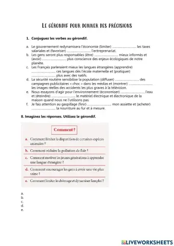 Le gérondif pour donner des précisions