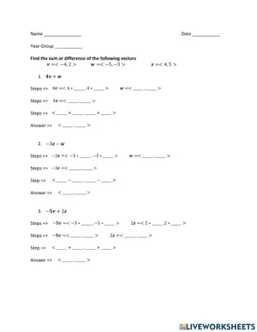 Vectors - Scalar with Addition and Subtraction