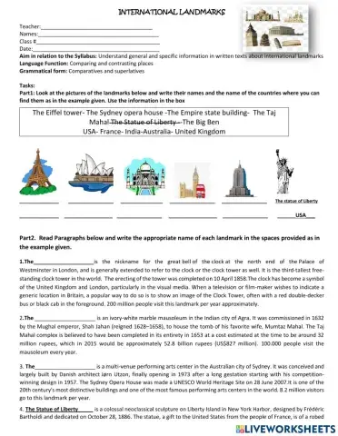 INTERNATIONAL LANDMAKRS- CONTENT PRACTICCE