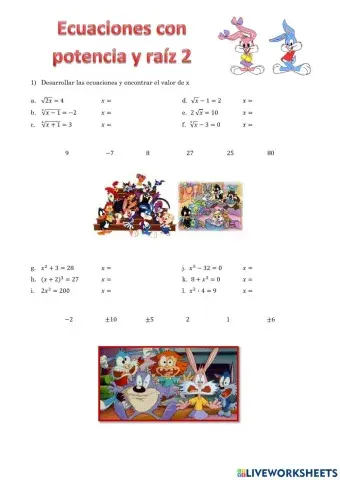 Ecuaciones con potencia y raíz 2