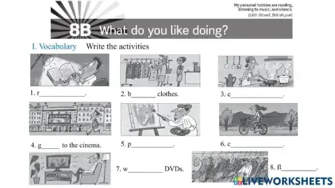 Unit 8B: What do you like doing?