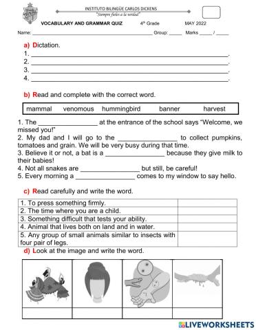 21 - Vocabulary Quiz 4-5