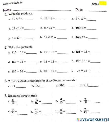 Math Quiz 14