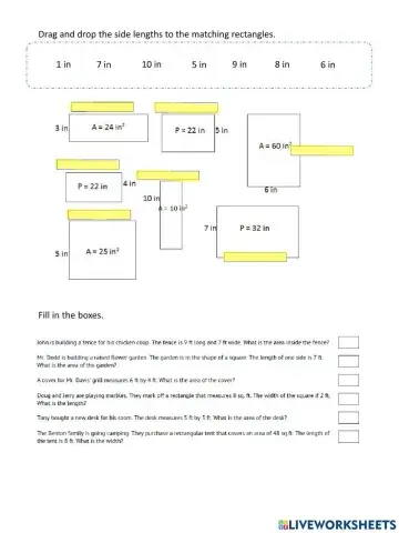 Area and Perimeter Practice