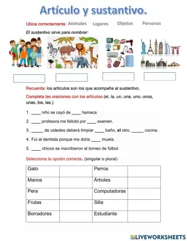 Artículo y sustantivo