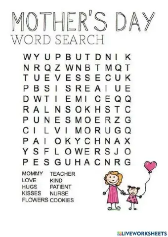Mother's day wordsearch