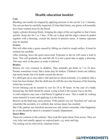 Health education booklet - Basic Reading page 61